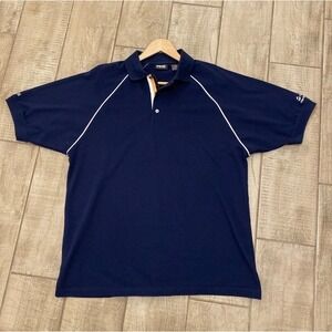 VTG Ping Collection Polo Shirt Men L Navy Blue Short Sleeve Logo Retro Golf Y2K